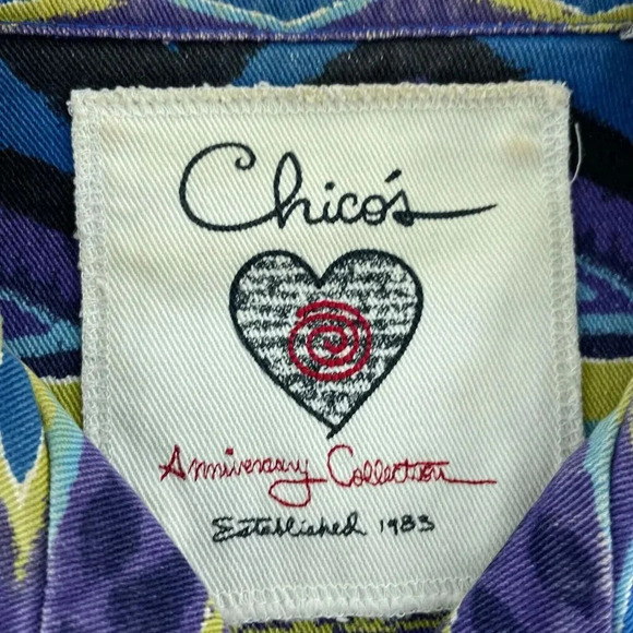 Chicos Anniversary Collection Jacket Sz 1 (M) Aztec Geometric Pattern 2967 - Picture 3 of 8